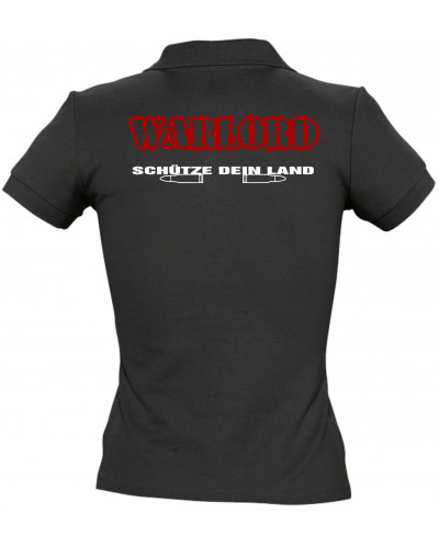 Besticktes Damen Poloshirt (Warlord, schütze dein Land)
