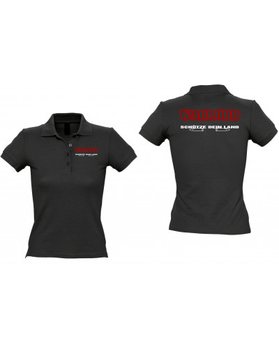 Besticktes Damen Poloshirt (Warlord, schütze dein Land)
