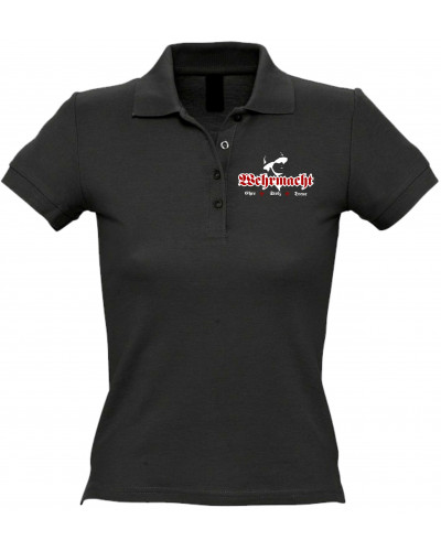 Besticktes Damen Poloshirt (Wehrmacht, ehre stolz treue)