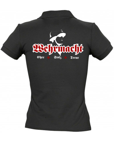 Besticktes Damen Poloshirt (Wehrmacht, ehre stolz treue)