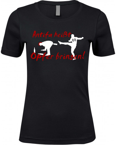 Damen Premium T-Shirt (Antifa heißt Opfer bringen)