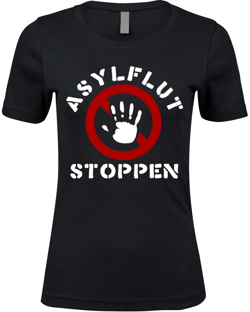 Damen Premium T-Shirt (Asylflut stoppen)