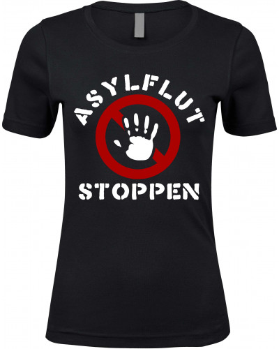 Damen Premium T-Shirt (Asylflut stoppen)
