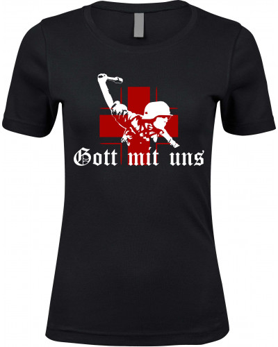 Damen Premium T-Shirt (Gott mit uns, Soldat)