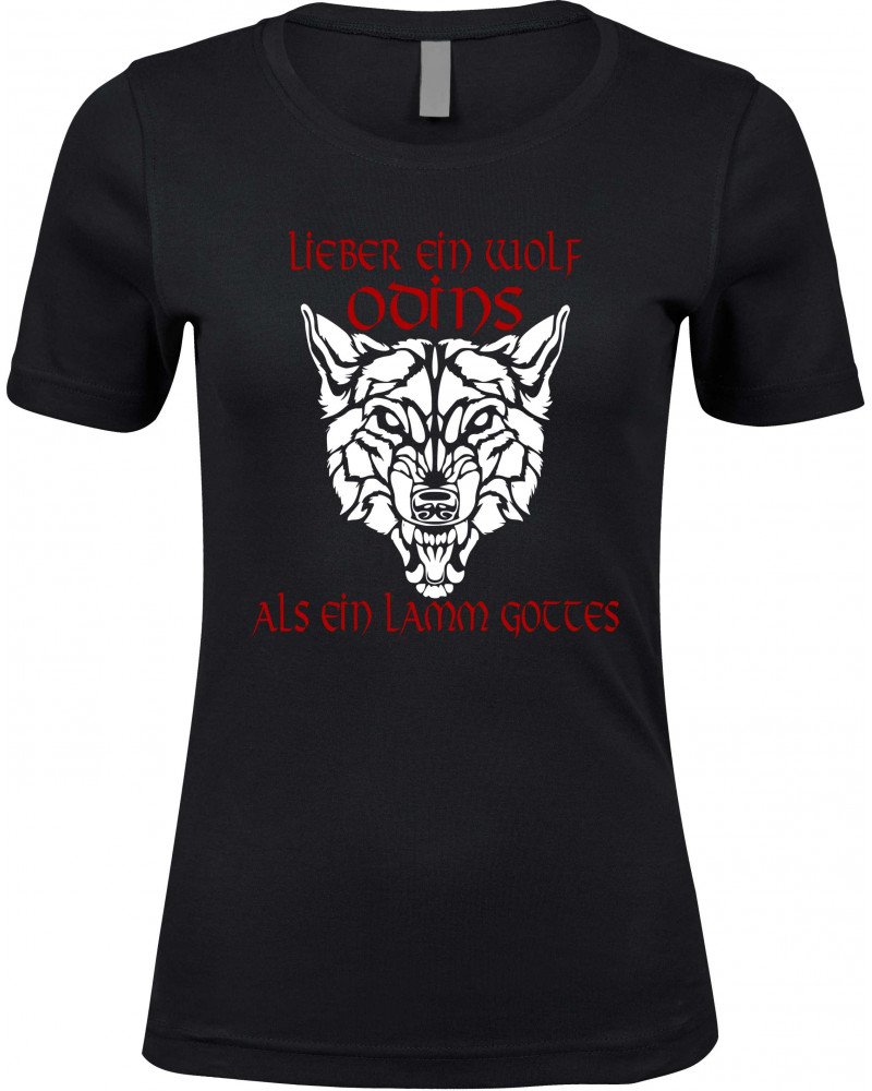 Damen Premium T-Shirt (Lieber ein Wolf Odins als ein Lamm Gottes)