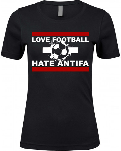 Damen Premium T-Shirt (Love Football hate Antifa)