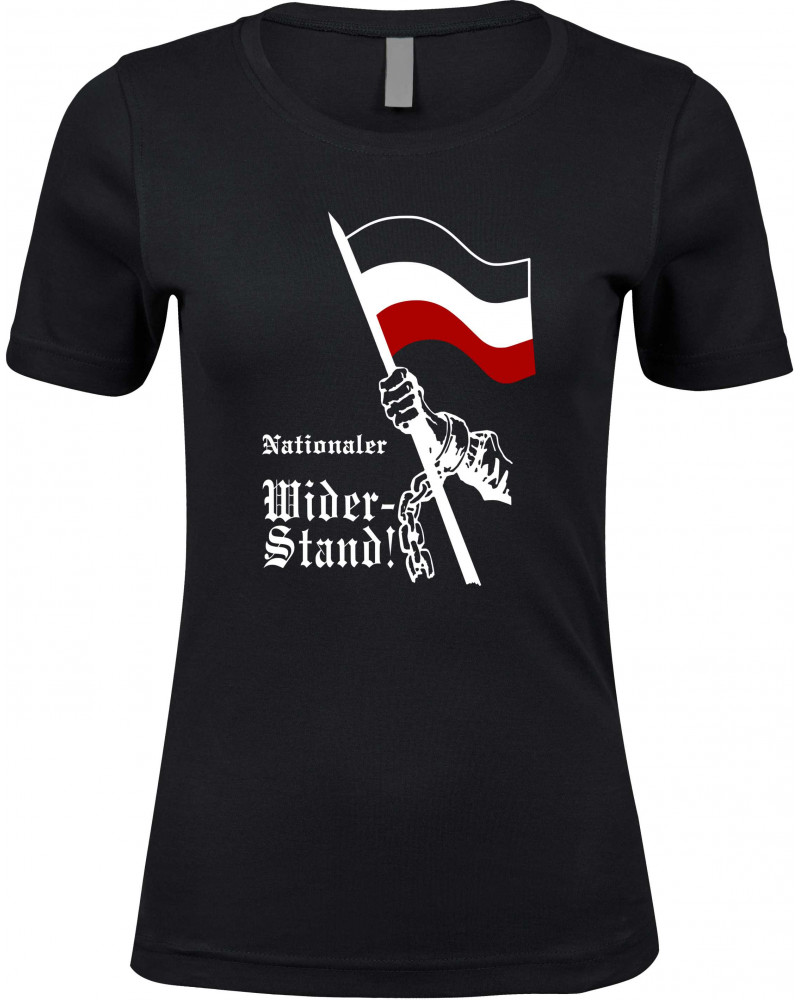 Damen Premium T-Shirt (Nationaler Widerstand, Fahne)