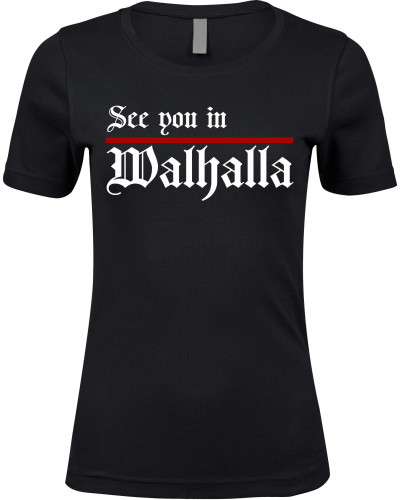Damen Premium T-Shirt (See you in Walhalla, Strich)