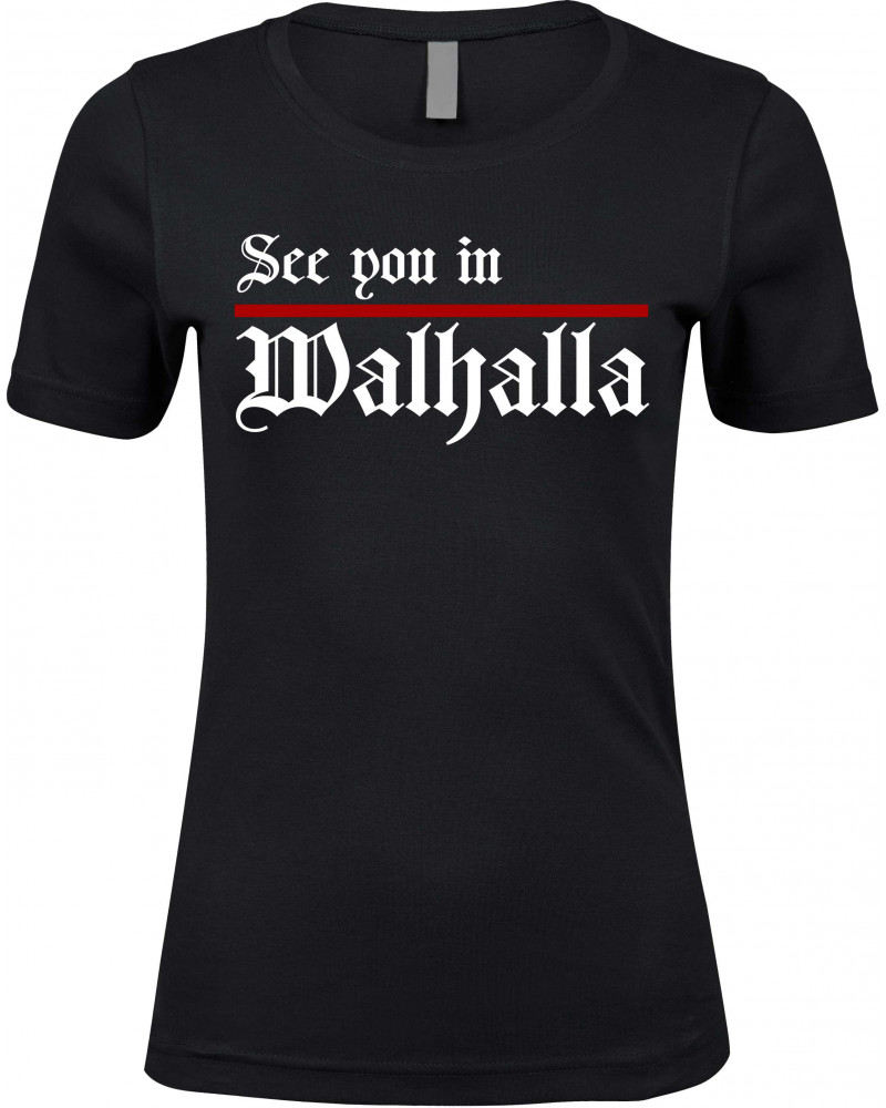 Damen Premium T-Shirt (See you in Walhalla, Strich)