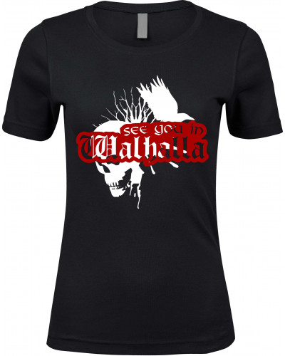 Damen Premium T-Shirt (See you in Walhalla, Totenkopf)