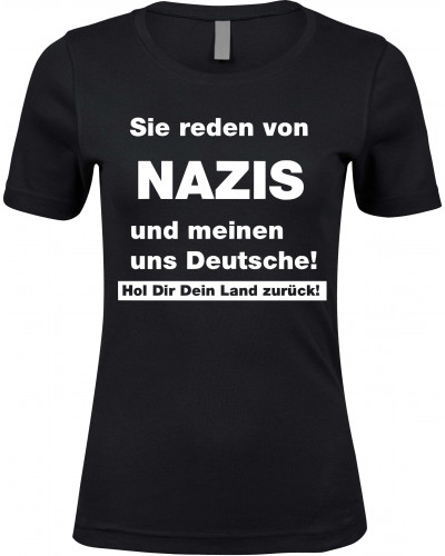 Damen Premium T-Shirt (Sie reden von Nazis)