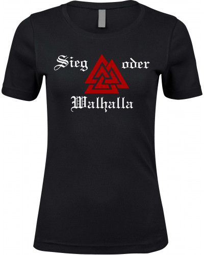 Damen Premium T-Shirt (Sieg oder Walhalla)