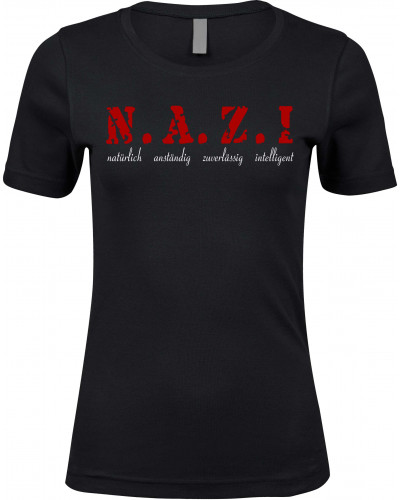 Damen Premium T-Shirt (Nazi, natürlich anständig)