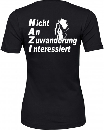 Damen Premium T-Shirt (Nicht an Zuwanderung interessiert, Fahne)