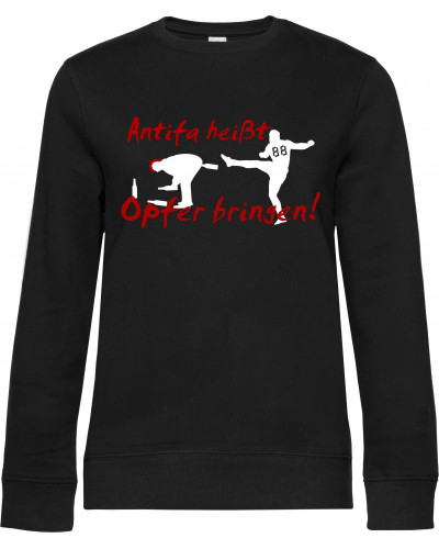 Damen Pullover (Antifa heißt Opfer bringen)