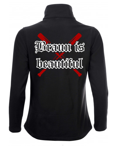 Bestickte Damen Softshell Jacke "2 Lagen" (Braun is beautiful)