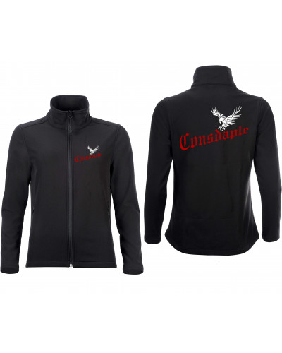 Bestickte Damen Softshell Jacke "2 Lagen" (Consdaple, Adler im Flug)