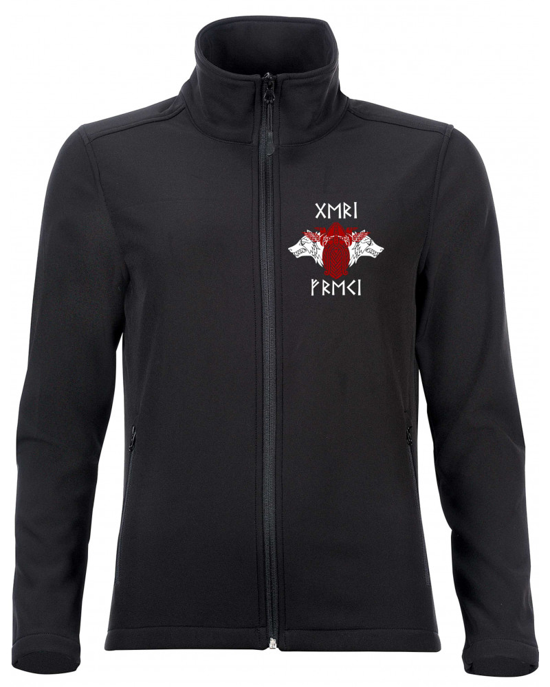 Bestickte Damen Softshell Jacke "2 Lagen" (Geri und Freki)