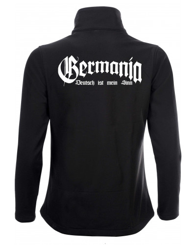 Bestickte Damen Softshell Jacke "2 Lagen" (Germania, Deutsch ist mein Sinn)