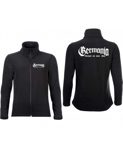 Bestickte Damen Softshell Jacke "2 Lagen" (Germania, Deutsch ist mein Sinn)