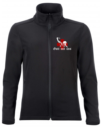 Bestickte Damen Softshell Jacke "2 Lagen" (Gott mit uns, Soldat)