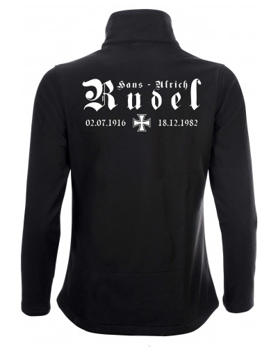 Bestickte Damen Softshell Jacke "2 Lagen" (Hans - Ulrich Rudel, Kreuz)
