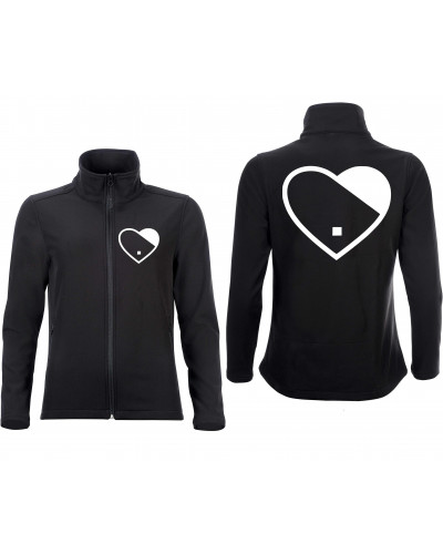 Bestickte Damen Softshell Jacke "2 Lagen" (Herz)