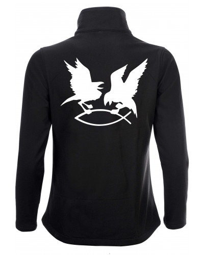 Bestickte Damen Softshell Jacke "2 Lagen" (Hugin Munin)