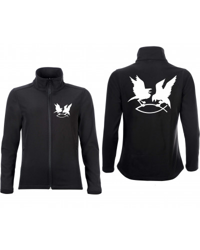 Bestickte Damen Softshell Jacke "2 Lagen" (Hugin Munin)