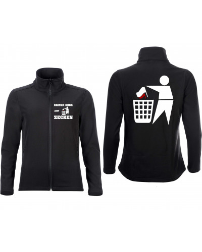 Bestickte Damen Softshell Jacke "2 Lagen" (Keinen Bock auf Zecken)