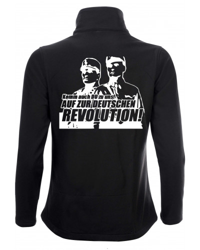 Bestickte Damen Softshell Jacke "2 Lagen" (Komm zur Revolution)