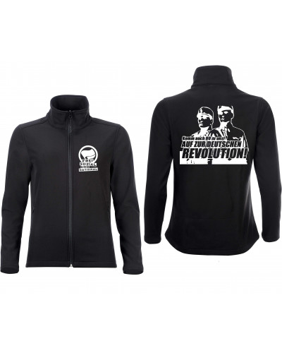 Bestickte Damen Softshell Jacke "2 Lagen" (Komm zur Revolution)
