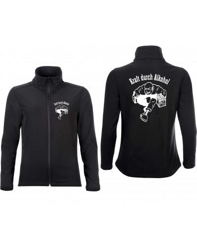 Bestickte Damen Softshell Jacke "2 Lagen" (Kraft durch Alkohol)