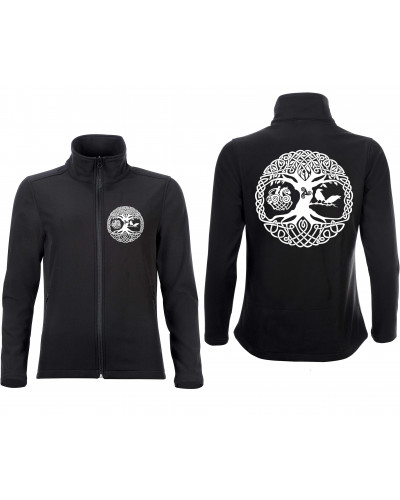 Bestickte Damen Softshell Jacke "2 Lagen" (Lebensbaum)