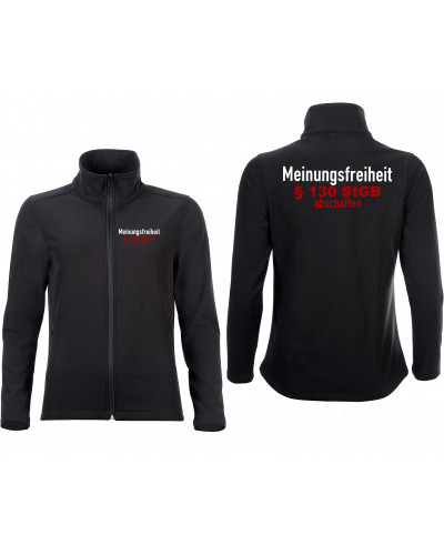 Bestickte Damen Softshell Jacke "2 Lagen" (Meinungsfreiheit)