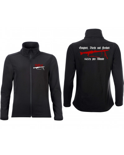 Bestickte Damen Softshell Jacke "2 Lagen" (Mg42 Einigkeit, Recht und Freiheit)