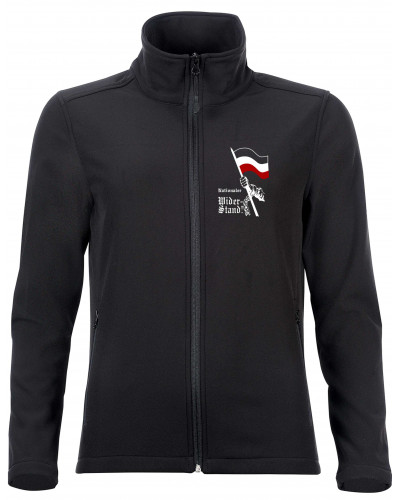 Bestickte Damen Softshell Jacke "2 Lagen" (Nationaler Widerstand, Fahne)