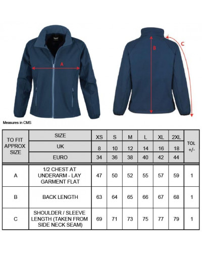 Bestickte Damen Softshell Jacke "2 Lagen" (Nationalist, FSN)