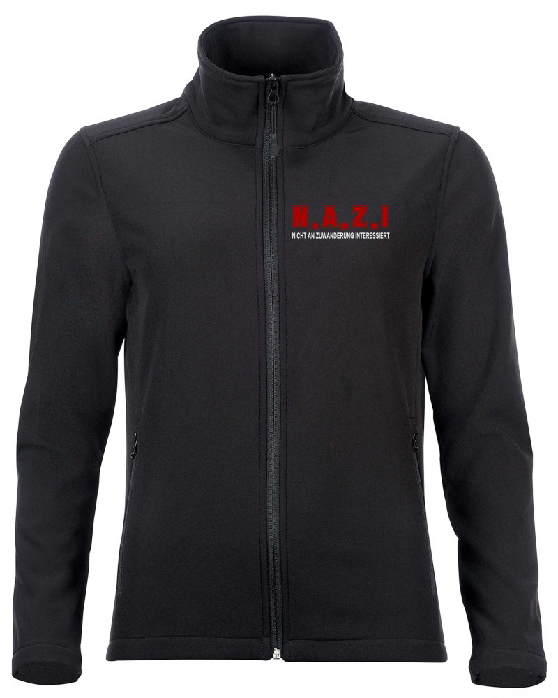 Bestickte Damen Softshell Jacke "2 Lagen" (Nicht an Zuwanderung interessiert, Fahne)