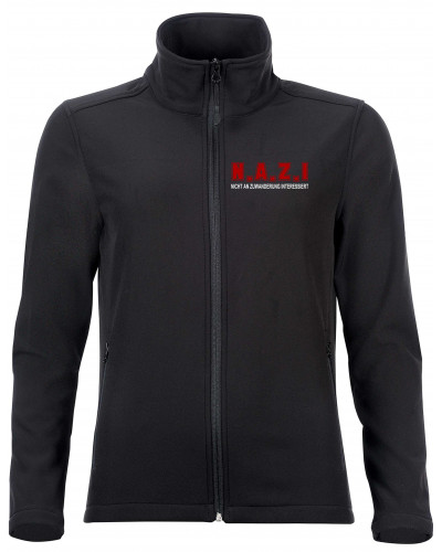 Bestickte Damen Softshell Jacke "2 Lagen" (Nicht an Zuwanderung interessiert, Fahne)
