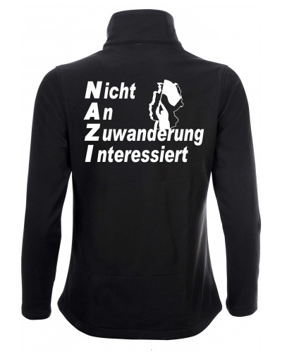 Bestickte Damen Softshell Jacke "2 Lagen" (Nicht an Zuwanderung interessiert, Fahne)