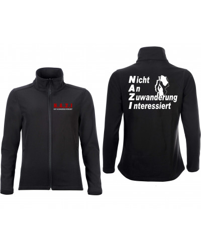 Bestickte Damen Softshell Jacke "2 Lagen" (Nicht an Zuwanderung interessiert, Fahne)