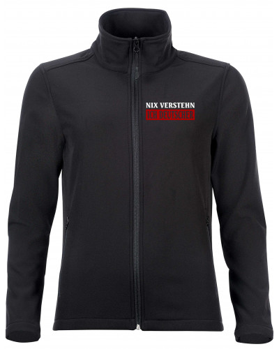 Bestickte Damen Softshell Jacke "2 Lagen" (Nix verstehen, ich deutscher)