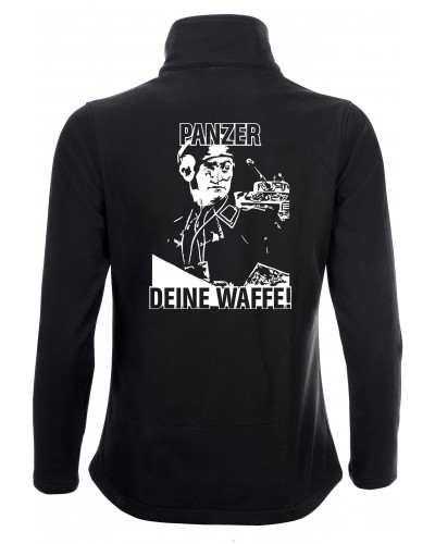 Bestickte Damen Softshell Jacke "2 Lagen" (Panzer, deine Waffe!)