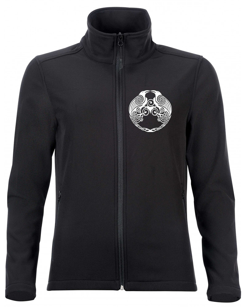 Bestickte Damen Softshell Jacke "2 Lagen" (Raben)