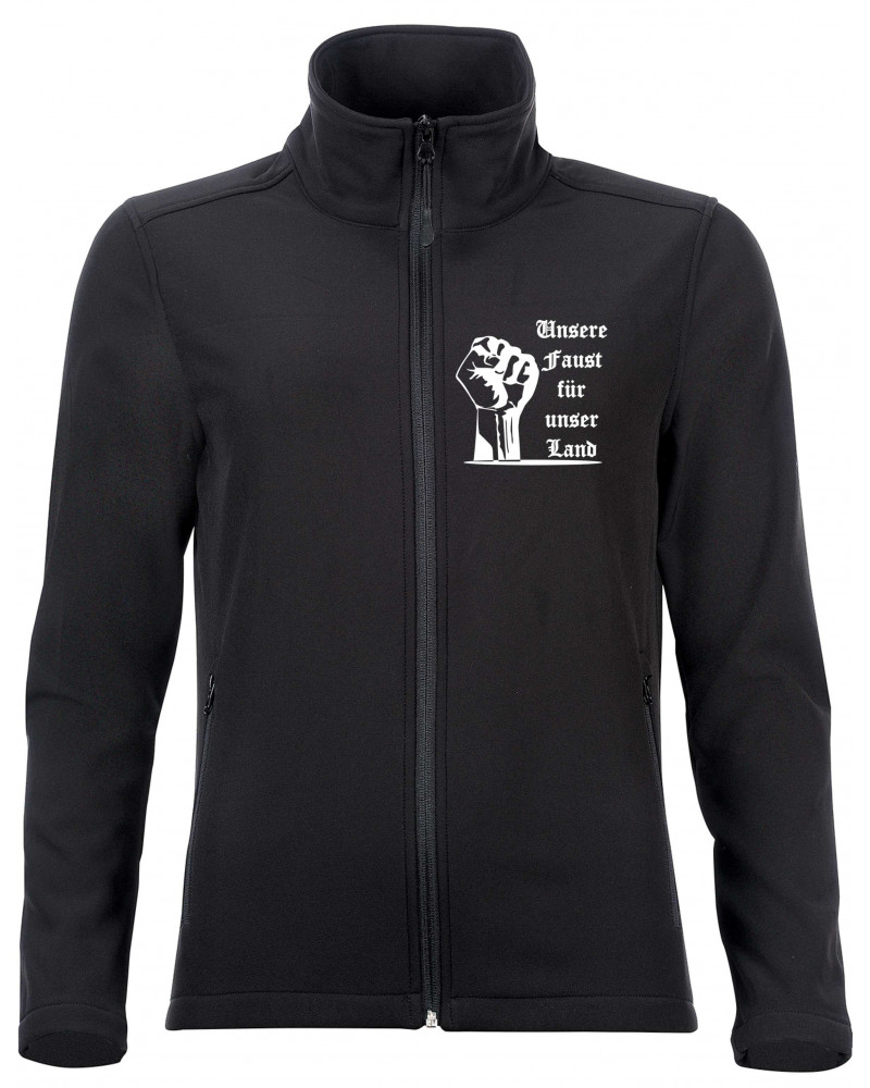 Bestickte Damen Softshell Jacke "2 Lagen" (Unsere Faust für unser Land)