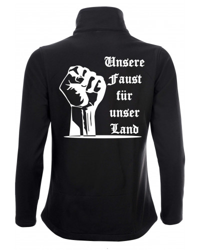 Bestickte Damen Softshell Jacke "2 Lagen" (Unsere Faust für unser Land)