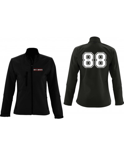Bestickte Damen Softshell Jacke "3 Lagen" (100% White)