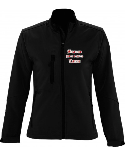 Bestickte Damen Softshell Jacke "3 Lagen" (Braune haben bessere laune)