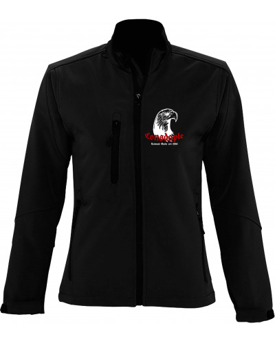 Bestickte Damen Softshell Jacke "3 Lagen" (Consdaple, Adlerkopf 1990)